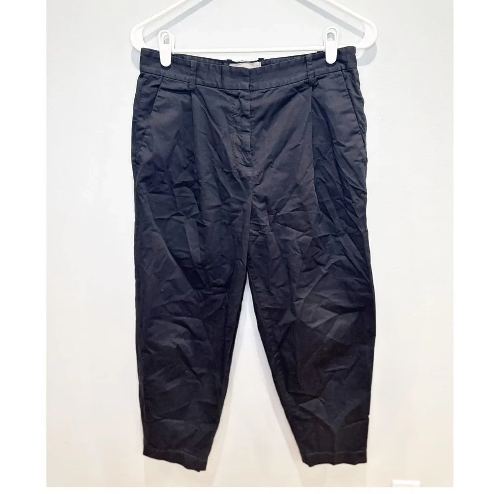 Everlane cotton barrel pants black